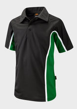 Load image into Gallery viewer, Bellerive Black/Green Polo Shirt - button neck (NEW)