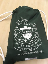 Load image into Gallery viewer, Bottle Green Gymsac with school logo (large size 15 litres)