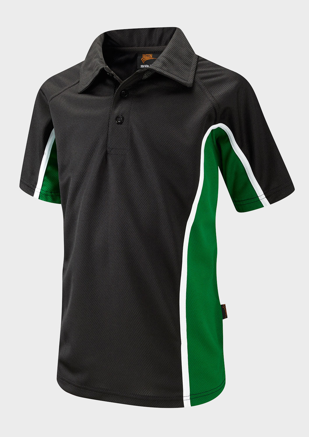 Bellerive Black/Green Polo Shirt - button neck (NEW)